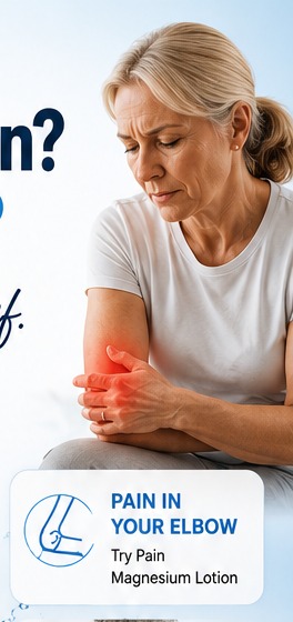 Person holding a sore elbow